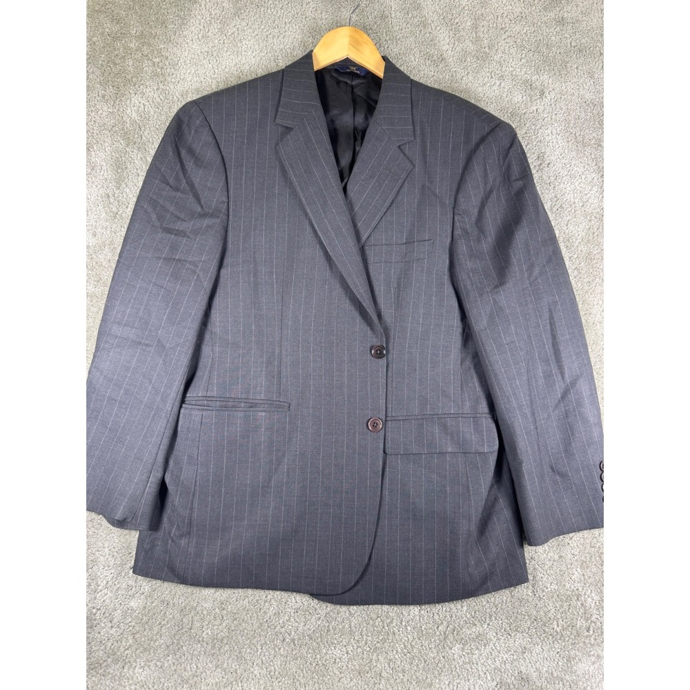 Brooks Brothers 346 Mens 44 SH Gray Pinstripe Stretch Wool 2-Button Blazer Coat